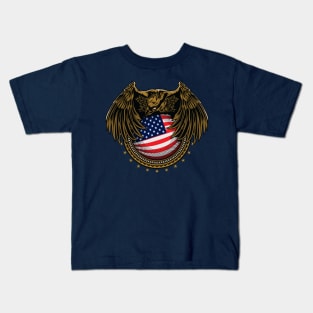 eagle flag America Kids T-Shirt